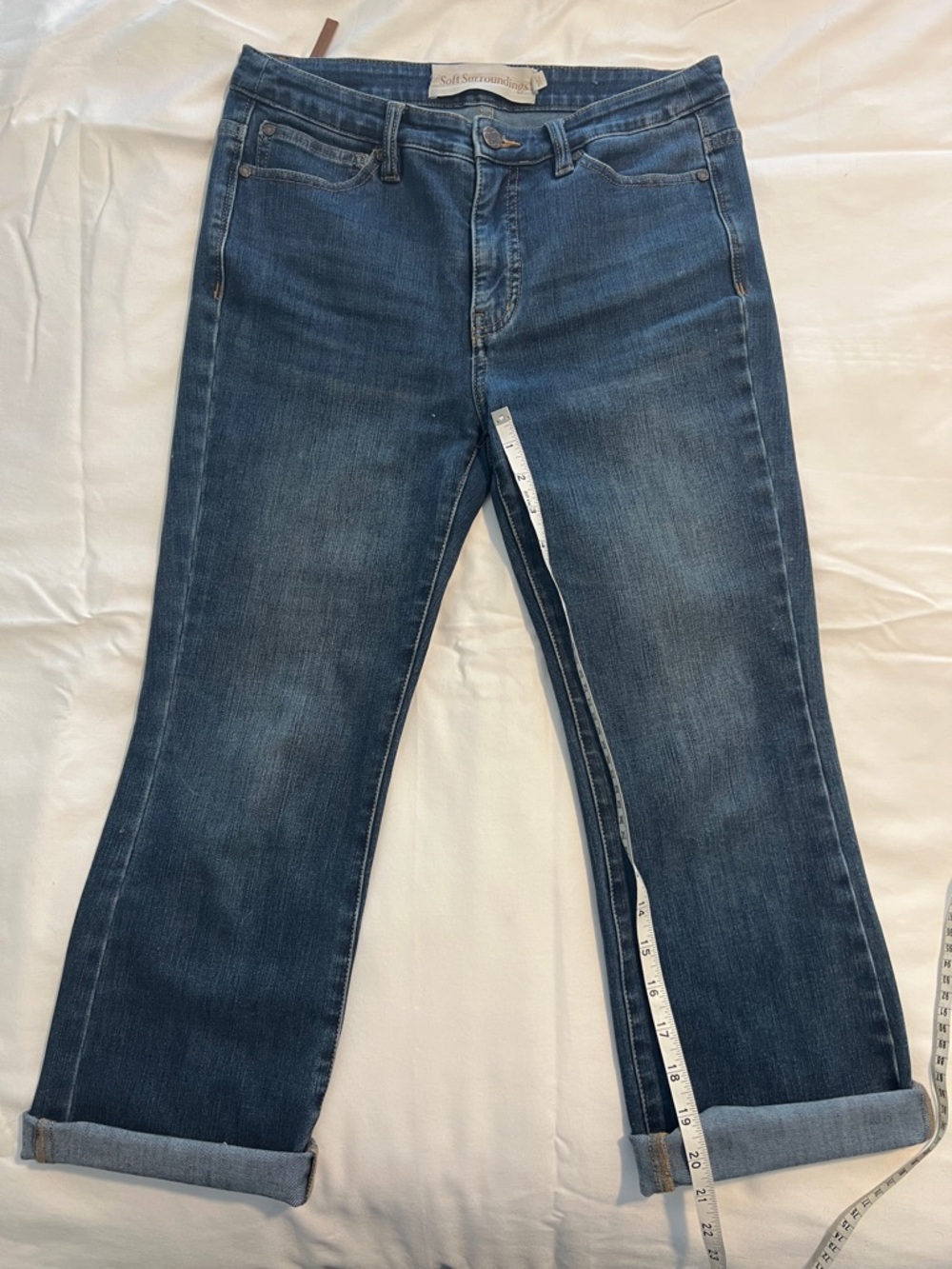 Soft Surroundings Blue Straight-Leg Capri Jeans